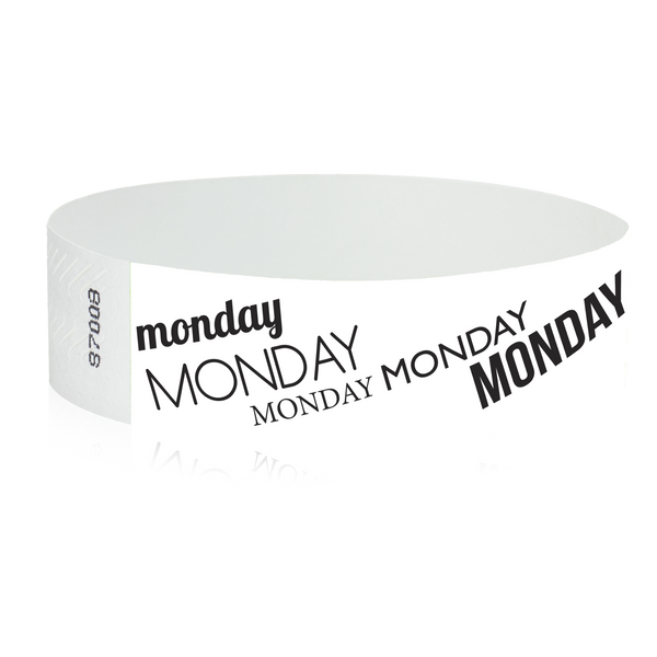 3/4” Pre-Printed Tyvek® Event Wristbands - Monday