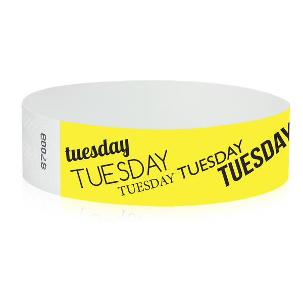 3/4” Pre-Printed Tyvek® Event Wristbands - Tuesday