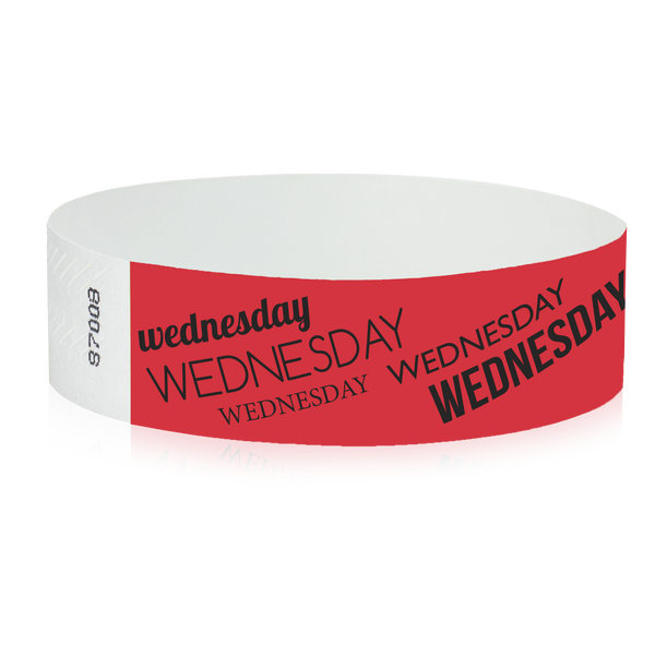3/4” Pre-Printed Tyvek® Event Wristbands - Wednesday