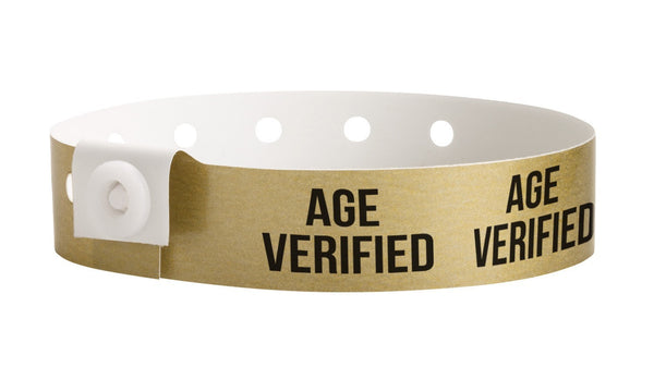 Plastic Design Wristbands - Gold Age Verified