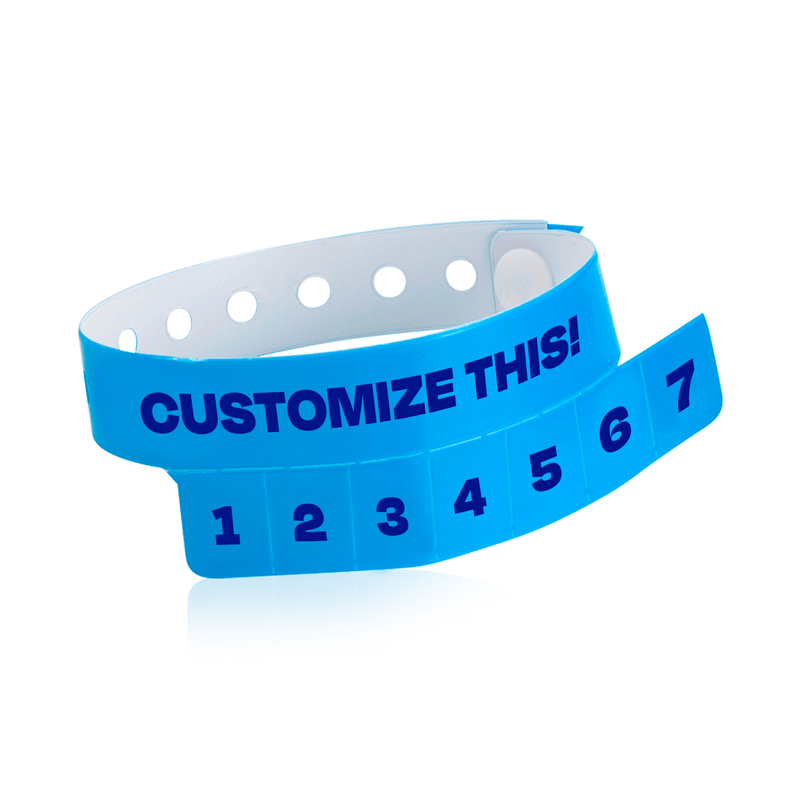 Custom 7-Tab Tear-Off Vinyl Wristbands