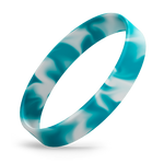 White / Teal Swirl