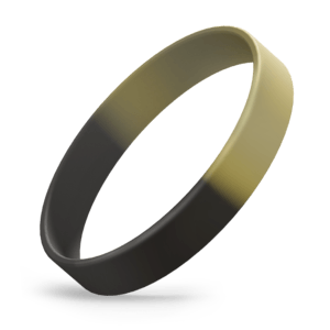 Black-and-Metallic-Gold-Segmented.png Army Silicone Wristbands