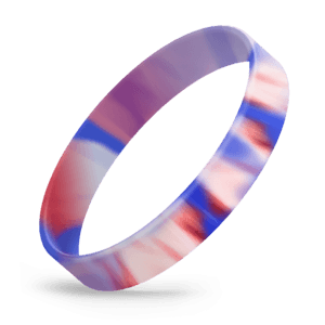 Red, White, and Blue Silicone Military Wristbands