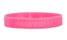 Pink silicone awareness wristband
