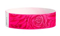 Pink Floral Tyvek Wristband