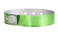 Green plastic holographic wristband for event