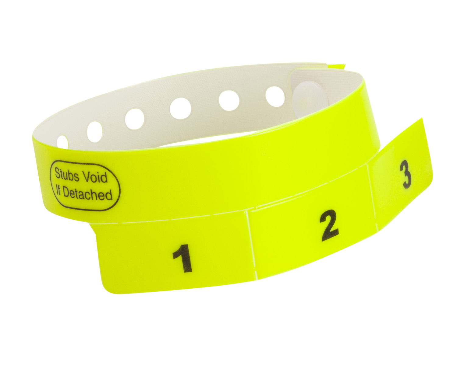 3 Tab Vinyl Wristbands Wristbands with Removable Stubs