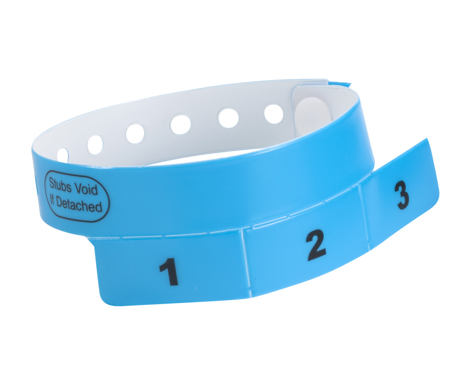 Neon Blue Vinyl 3-Tab Wristbands