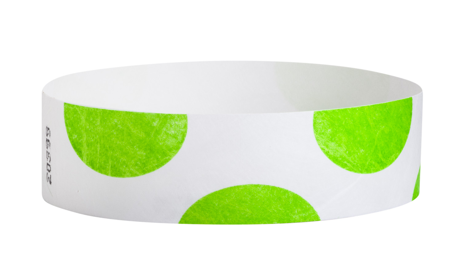 Neon Green Half Circle Design Tyvek Wristbands