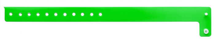 Flattened view of Solid Color Vinyl Wristbands