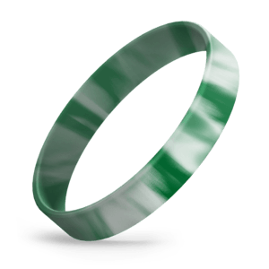 White / Dark Green Swirl