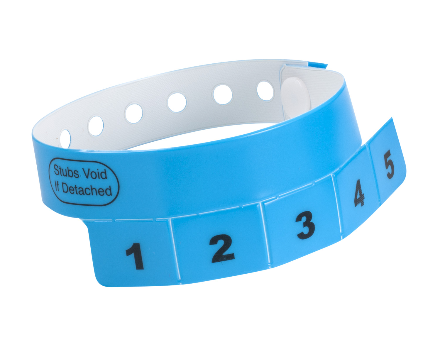 Neon Blue Vinyl 5-Tab Wristbands