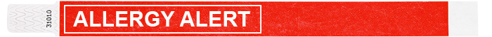 Flattened view of Alert Tyvek® Wristbands