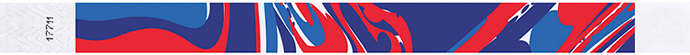 Flattened view of 3/4" Design Tyvek&reg; Wristbands