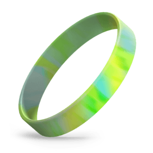 Lime Green / Yellow / Light Blue Swirl